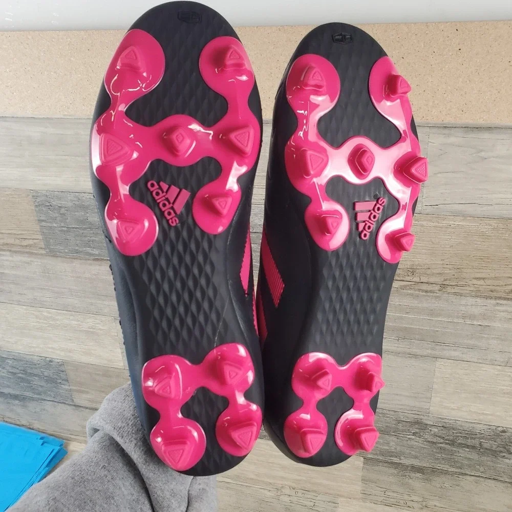 Adidas Goletto VIII FG Kids Shoes Sz 6 Black Pink Leather Lace-Up Soccer Cleats